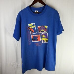 VTG Nashville Country Music Hall of Fame 1991 Short Sleeve Blue Shirt Sz XL USA